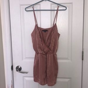 pink silk romper